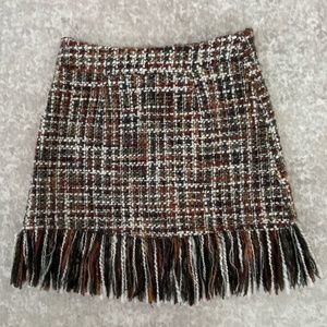 Red Dress Boutique Rust Multi Tweed Mini Skirt (XS)